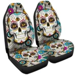 Chicago Blackhawks Car Seat Cover – Custom Sugar Skull Black and Gold