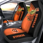 Cincinnati Bengals Car Seat Cover - Baby Yoda Orange and Yellow