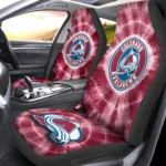 Colorado Avalanche Car Seat Cover - Custom Tie Dye Red and Pink