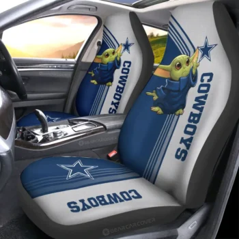 Dallas Cowboys Car Seat Cover - Baby Yoda Blue and Black