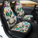 Dallas Stars Car Seat Cover – Custom Sugar Skull Black and Green