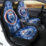 Edmonton Oilers Car Seat Cover – Custom Tie Dye Blue and White