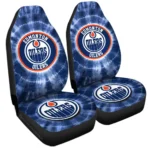 Edmonton Oilers Car Seat Cover – Custom Tie Dye Blue and White