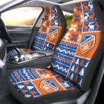FC Cincinnati Car Seat Cover - Custom Ugly Style Blue and Orange