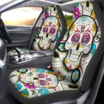 Florida Panthers Car Seat Cover - Custom Sugar Skull Black and Gold