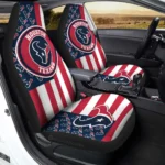 Houston Texans Car Seat Cover - Custom US Flag Style Black and Red