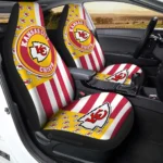 Kansas City Chiefs Car Seat Cover - Custom US Flag Style White and Red