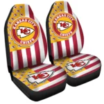 Kansas City Chiefs Car Seat Cover – Custom US Flag Style White and Red
