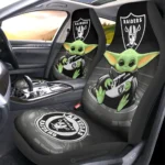 Las Vegas Raiders Car Seat Cover - Baby Yoda Black and Green