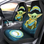Los Angeles Chargers Car Seat Cover - Baby Yoda Black and Blue