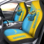 Los Angeles Chargers Car Seat Cover - Baby Yoda Yellow and Blue