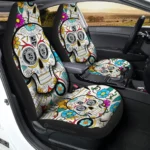 Los Angeles Kings Car Seat Cover – Custom Sugar Skull Black and Orange