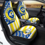 Los Angeles Rams Car Seat Cover - Custom US Flag Style White and Blue