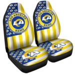 Los Angeles Rams Car Seat Cover – Custom US Flag Style White and Blue