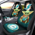 Miami Dolphins Car Seat Cover - Baby Yoda Black and Blue