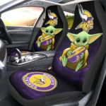 Minnesota Vikings Car Seat Cover - Baby Yoda Black and Yellow