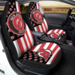 New Jersey Devils Car Seat Cover - Custom US Flag Style Red and Black