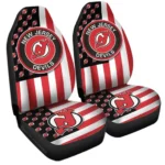 New Jersey Devils Car Seat Cover – Custom US Flag Style Red and Black