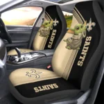 New Orleans Saints Car Seat Cover - Baby Yoda Gold and Cream