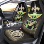 New Orleans Saints Car Seat Cover - Baby Yoda Gold and Green
