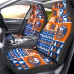 New York Islanders Car Seat Cover - Custom Ugly Style Blue and Orange