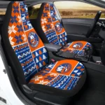 New York Islanders Car Seat Cover – Custom Ugly Style Blue and Orange