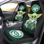 New York Jets Car Seat Cover - Baby Yoda Green and White