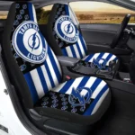 Tampa Bay Lightning Car Seat Cover - Custom US Flag Style Blue and Black