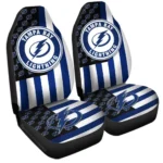 Tampa Bay Lightning Car Seat Cover – Custom US Flag Style Blue and Black