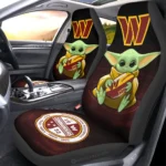 Washington Commanders Car Seat Cover - Baby Yoda Red and White
