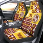 Washington Commanders Car Seat Cover - Custom Ugly Style Red and Yellow