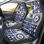 Winnipeg Jets Car Seat Cover - Custom Ugly Style Blue and Gray